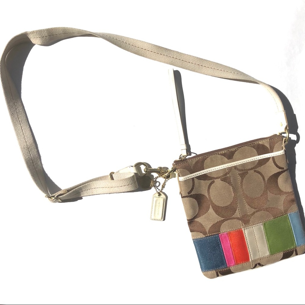 COACH Heritage Multi Color Signature Crossbody Bag